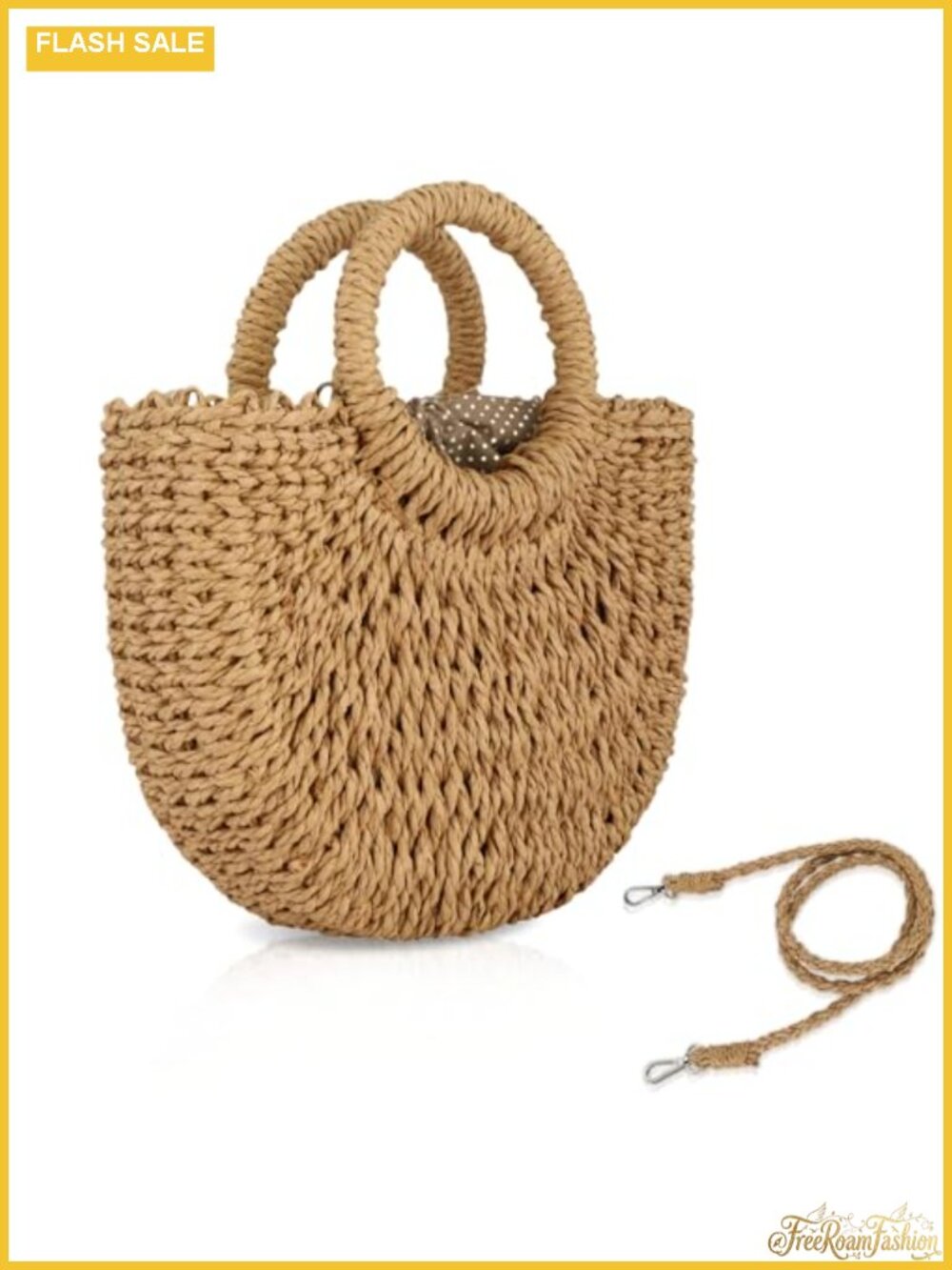 Handwoven Straw Hobo Bag for Women - Crossbody Shoulder Beach Purse
